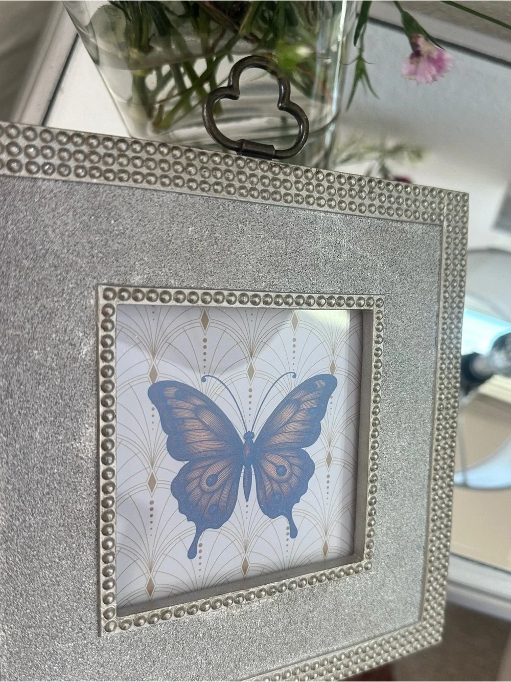 Nicole Miller Silver-Tone Beaded Picture Frame